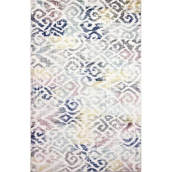 Bashian Bashian B127-IVMULTI-4X6-BH119 3 ft. 6 in. x 5 ft. 6 in. Barcelona Collection Transitional Polypropylene Power Loom Area Rug; Ivy & Multicolor B127-IVMULTI-4X6-BH119